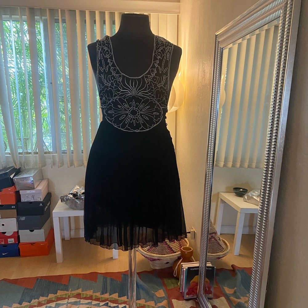 Alice McFall embroidered black dress